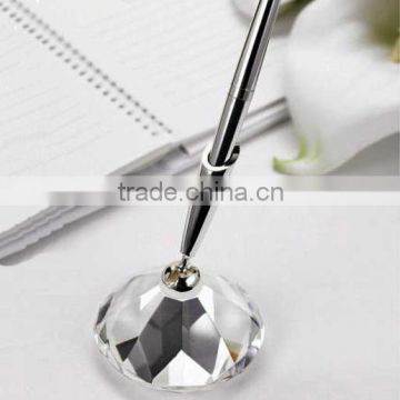 Crystal clear diamond sliver pen holder as beautiful office sets