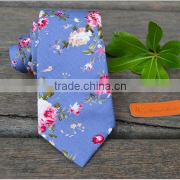 Cotton necktie colorful floral print fashion neck ties soft business ties