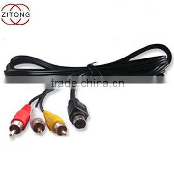 7-pin S-VIDEO SVIDEO SVHS Plug to 3 RCA TV Cable