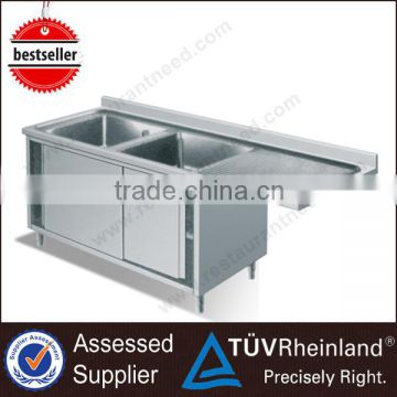 Single/Double Kitchen Square Stainless Steel Sink With Backsplash
