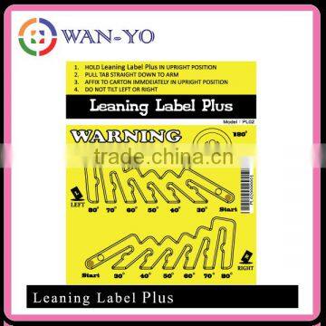 Leaning Label Plus - packing warning label