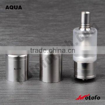 2015 Wholesale stainless steel aqua atomizer 4-channel dual coil capability New Design 1:1 100% Original AQUA ATOMIZER CLONE