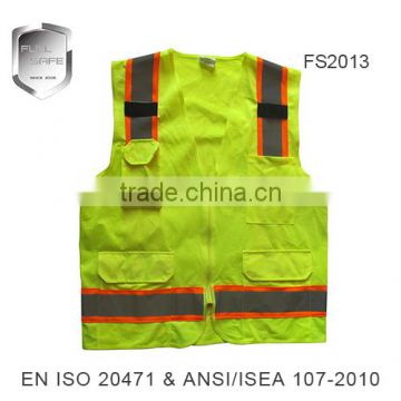 American style safety high visibility polyester vest