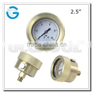 High quality brass back mount pressure subsea gauge