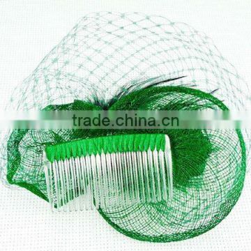 Green Hair accessory bun with comb