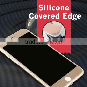 0.33mm 2.5d round silicone edge 9H tempered glass screen protection for iphone 6