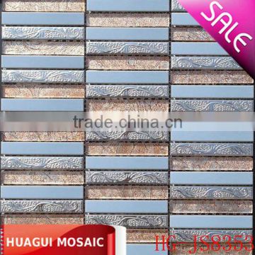 Honduras strip steel mix foil mosaic for hotel HG-JS8353