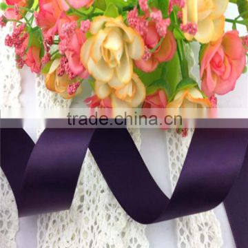 Wholesale top quality 100% Polyester satin Ribbon for handmade flowers hair bow 100yards/roll