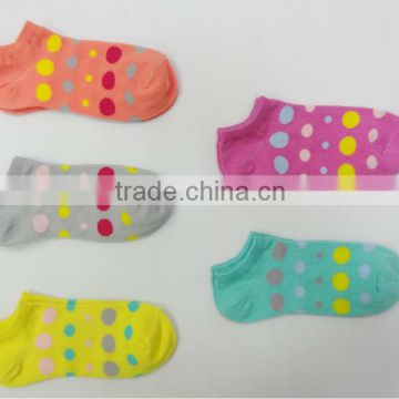 Large Polka Dot Cotton Ankle Socks