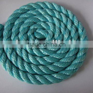 3-strand twist 12mm green PP rope--packing rope