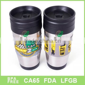 PVC Rubber band 201 304 stainless steel camping Mug