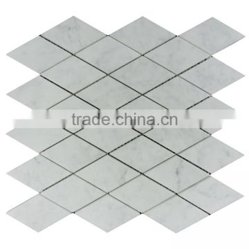MM-CV227 Popular indoor decor natural stone carrara rhombus marble mosaics