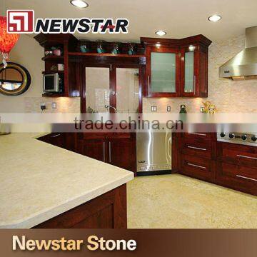 Chinese polished creama marfil precut kitchen countertop