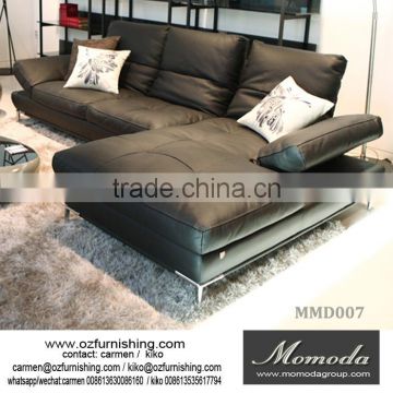 2017 fashion Modern style L shape full top grain leather sofa