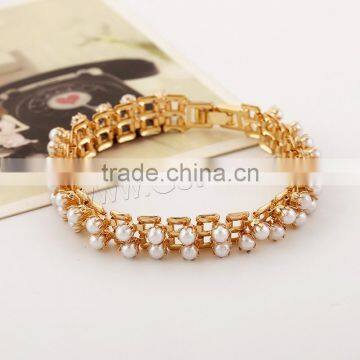 Fashion Zinc Alloy hand bracelet women Plastic Pearl fashion bracelet