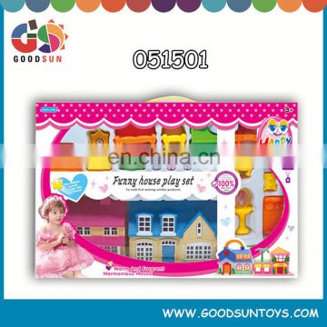2015 hot sell fashionable villa doll house with furniture for baby
