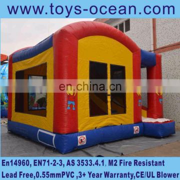 inflatable bouncer jumping combo house slide 5x5m red color EN14960