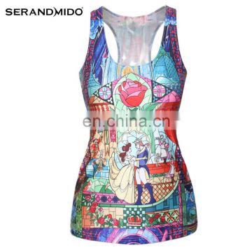 Most Popular Women Personalized Racerback Tank Top Custom Printed Loose Fit Workout