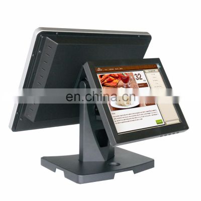 Terminal Restaurant Spare Parts Cash Register Machine with Printer 15 Desktops Dual Touch Screen Pos System