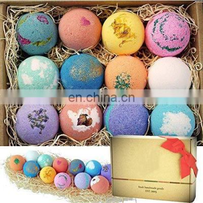 Wholesale round fizzy bath bombs 12 pack gift set
