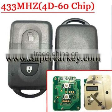 Best quality 2 Button Remote Smart Card for Nissa 433MHZ With 4D-60 Chip