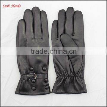 ladies winter cheap leather hand gloves black women