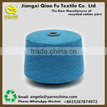 China factory recycled open end blue color material yarn for jeans/hammock