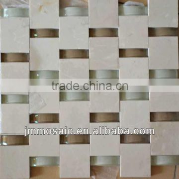 8MMStone mix Wave / Brige Glass Mosaic Tile