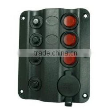 3 Gang Switch Panel w/Lighter Socket