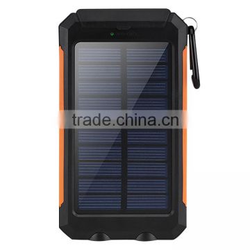 Wholesale 8000mah portable waterproof solar charger for mobile phone