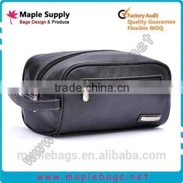 Promotional Cosmetic Bag for Men in Soft Leather