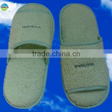 Factory direct sale long towel slippers, green towel slippers