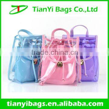 2015 PVC transparent backpack for girls