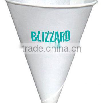 4oz Promo Cone-Shaped Cups with Rolled Rims