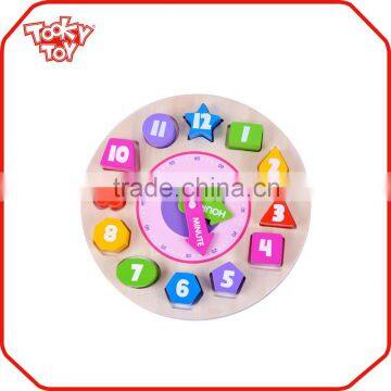 3D Digital Puzzle Wall Toy Wooden Clock