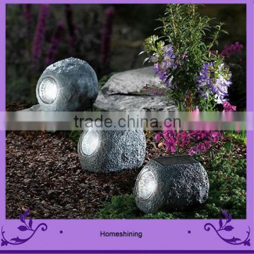 resin garden solar spot light in stone shape