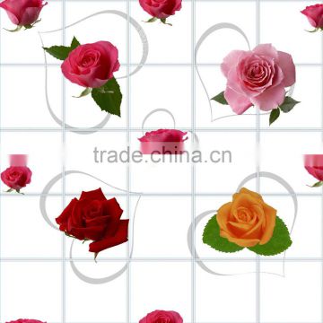 pvc tablecloths in elegant rose design