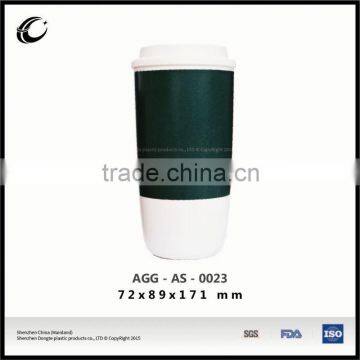 promotional new design plastic coffee cup clear plastic double wall mug