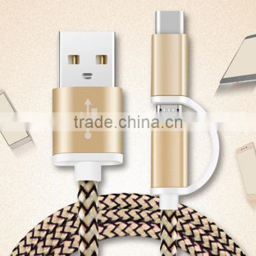 Wholesale Multi-funtional 2 in 1 micro- USB,for iphone data charging cable
