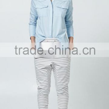 stripe print pants office pants casual pants