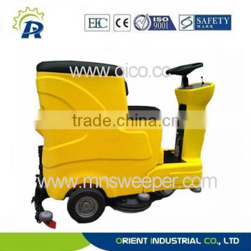 Germany technology cement ground using outdoor ride on washer commercial floor scrubbers machine with lead acid battery