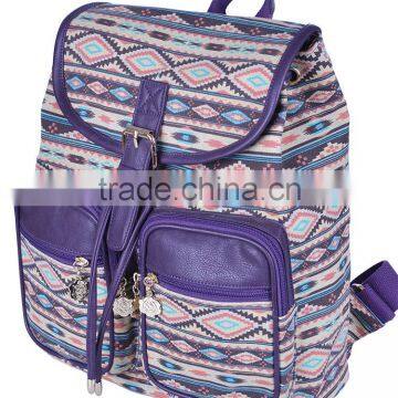 new trendy genuine handmade canvas backpack for girls