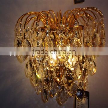 luxury led wall lamp with gold and crystal CMF--005
