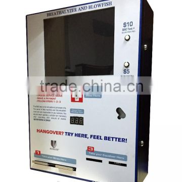 Coin operated alcohol breath tester sell the bills according to your BAC