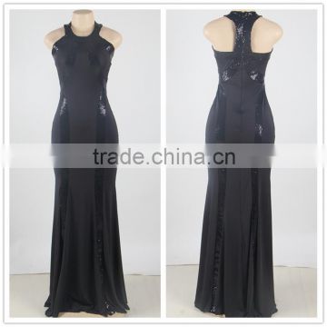 The most popular design fashion party wear black sequin prom dress for fat women