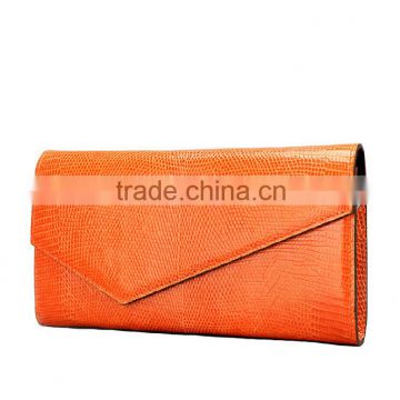 Hot wholesale women wallets genuine lizard leather women envelope clutch bag