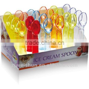 colorful plastic ice cream spoon