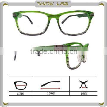 Latest model spectacle frame acetate glasses frames optical with laminated wood temple