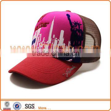 cheap custom polyester and mesh trucker printing cap