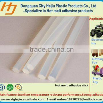 Flexible white rubber hot glue bar